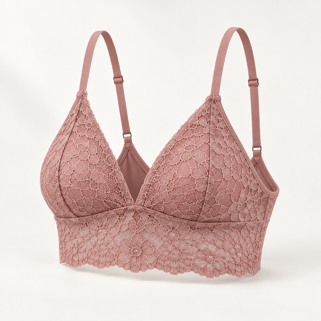 Floral Lace Triangle Bralette front product view