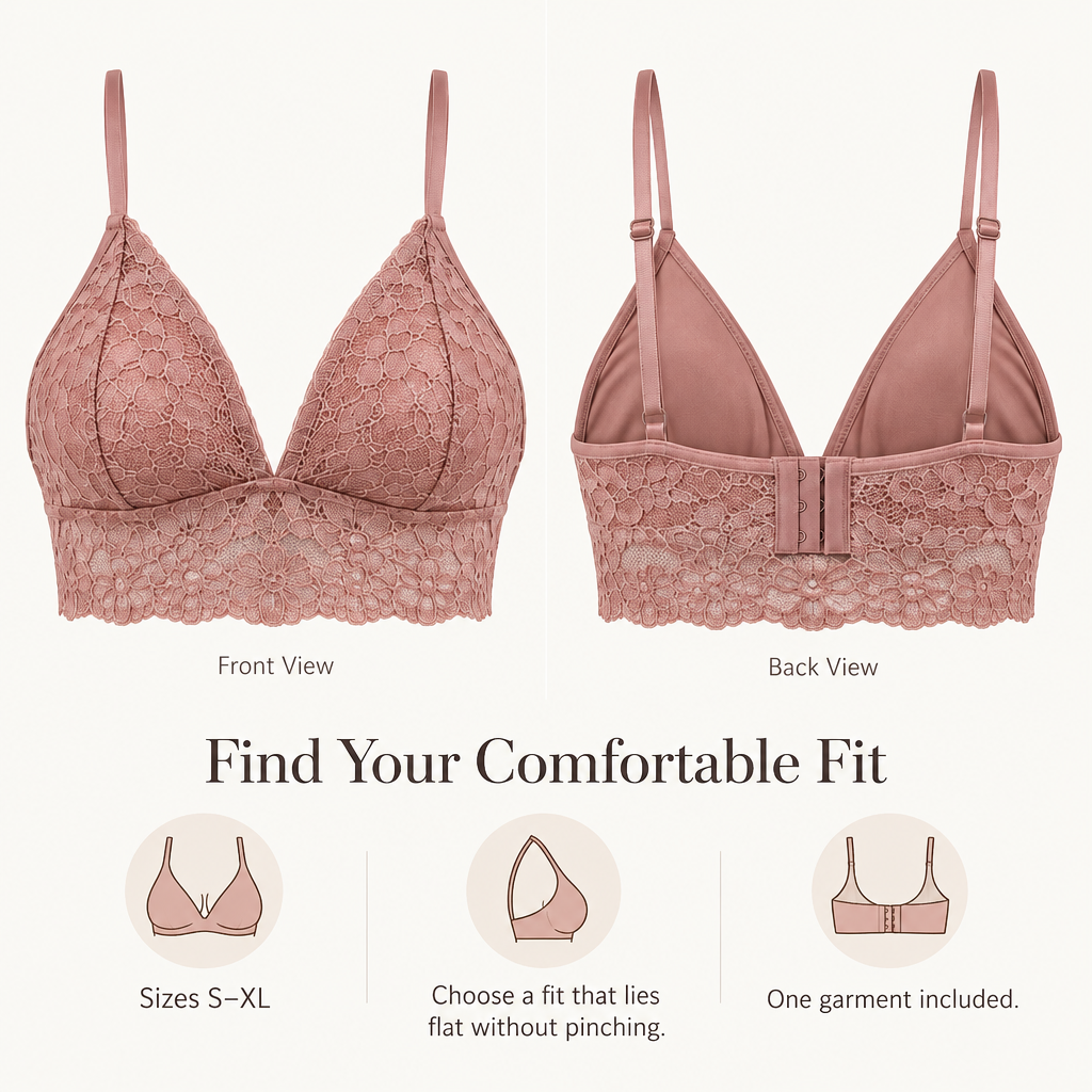 Floral Lace Triangle Bralette fit and coverage overview