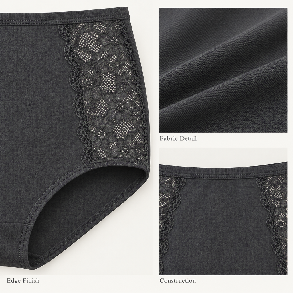 Lace-Panel High-Rise Briefs fabric and construction details