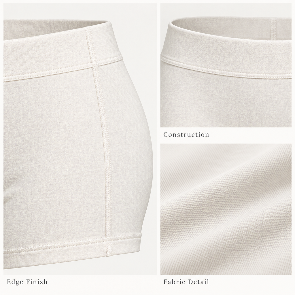 Soft-Stretch Boyshort Briefs fabric and construction details