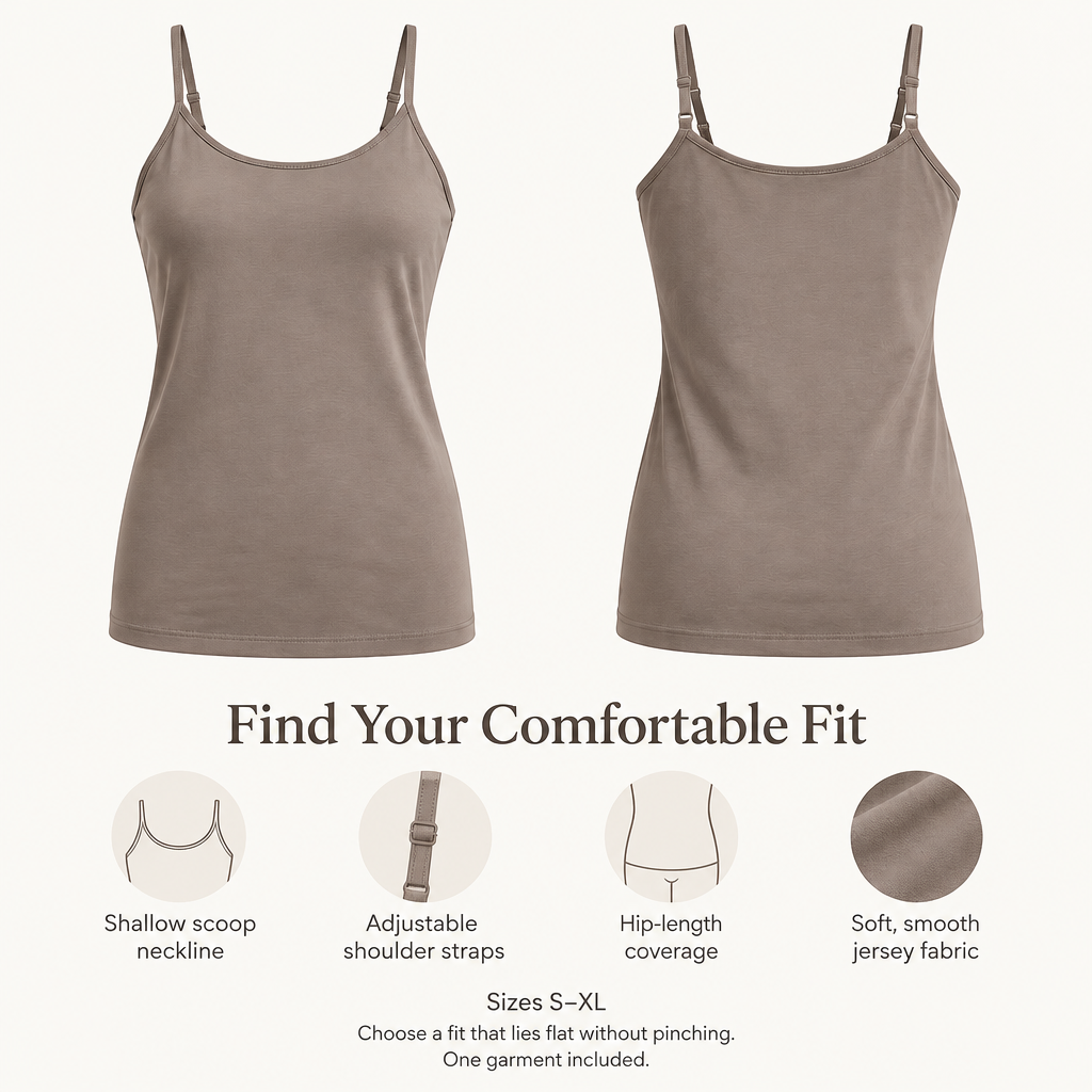 Adjustable-Strap Lounge Camisole fit and coverage overview